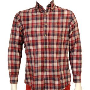 Pendleton Button Up Shirt Mens S Oceanside Red Plaid 100% Cotton Long Sleeve